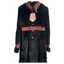 casaco comprido de pele de coelho real - John Galliano