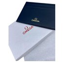Omega black leather card holder + box