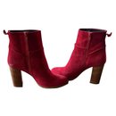 Cosmoparis METI heeled ankle boots in red nubuck 39 (With original box) - Autre Marque