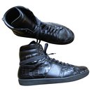 Black leather sneakers, Pointure 46. - Saint Laurent