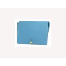 Hermès Jean Togo Extra Large Porte-documents Dogon Portfolio Blue Leather Clutch