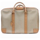 Céline Luggage Micro Gg Monogram Logo Suitcase Brown Coated Canvas Weekend/Travel Bag
