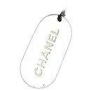 CC Strip Dog Tag Charm Pendant Keychain - Chanel