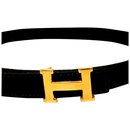 Hermès  Black x Gold 18mm Reversible H Logo Belt Kit