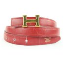 18mm Red x Navy x Gold Reversible H Logo Belt Kit - Hermès