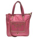 Pink Tessuto Nylon Convertible Tote Bag with Strap - Prada