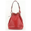 Red Epi Leather Noe Drawstring Hobo Bag - Louis Vuitton