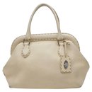 Sac melon Selleria en cuir crème - Fendi