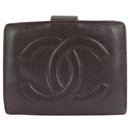 Burgundy Caviar Leather CC Wallet - Chanel