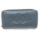 Navy Caviar Zippy Wallet Navy Blue Zip Around Wallet - Chanel