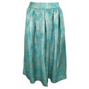 Turquoise and Gold Jacquard Skirt - Zimmermann