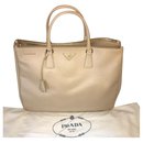 Prada Saffiano Lux Tote Bag in ‘Sabbia’