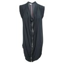 Navy Blue Shift Dress with Zipper at front - Dkny