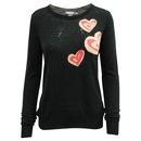 Black Sweater with Hearts - Dkny
