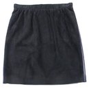 LOUIS VUITTON TWO-SIDED TWO-FACE SKIRT BLACK SUEDE PLUNGE NAVY DUAL LEATHER - Louis Vuitton