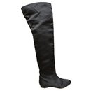 Chloé satin & leather thigh boots p 37 New condition