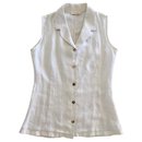 Off-white and ultra-light beige linen sleeveless blouse Victoire T. S - Autre Marque