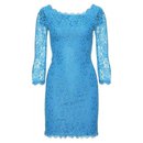 Robe en dentelle DvF Zarita bleu clair/turquoise - Diane Von Furstenberg