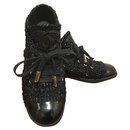 chanel tweed lace up - Chanel