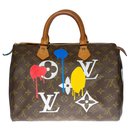 Stunning Louis Vuitton Speedy Handbag 30 in custom Monogram canvas "Streety LV"
