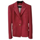 Balmain Golden Buttons Single Breasted Red Jacket Sz 36