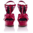 Saint Laurent Tribute Patent Leather Sandals