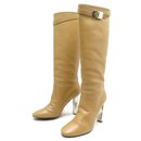 HERMES EMPIRE BOOTS WITH HEELS 39.5 IN CAMEL LEATHER + BOOTS BOX - Hermès