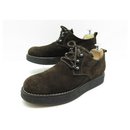 LOUIS VUITTON DERBY SHOES 3 carnations 8 42 BROWN SUEDE SUEDE SHOES - Louis Vuitton