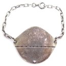 VINTAGE HERMES GOURMETTE BRACELET MILITARY IDENTITY PLATE 1932 in silver 925 - Hermès