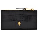 Small Zip Pouch W/Cc Wallet - Alexander Mcqueen - Black - Leather