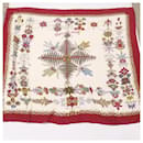 HERMES CARRE 130 Scarf shawl 100% Silk Red Auth ar4079 - Hermès