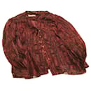 SAINT LAURENT Shirt Silk Polyester Red Auth ar4144 - Saint Laurent