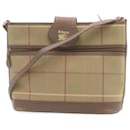 BURBERRYS Nova Check Bolsa de Ombro Khaki Marrom Canvas Auth q018 - Autre Marque