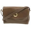 CELINE Ring Shoulder Bag Leather Brown Auth rd1551 - Céline