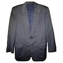 2 buttons fitted gray striped wool jacket - Lanvin