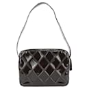 Dark Brown Quilted Patent Leather Camera Bag - Chanel