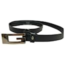 Gucci belt in dark grey leather with silver hardware