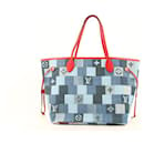 Denim Patchwork Neverfull MM Tote Bag 1LVA727 - Louis Vuitton