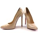 Christian Louboutin Nude Patent Leather Pumps