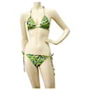 Milly Cabana Grün und Braun Kaleidoscopic Print Bikini Badeanzug Bademode Größe S