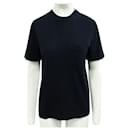 Navy Blue H Embroidered T-Shirt - Hermès