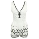 White Embroidered Playsuit - Maje