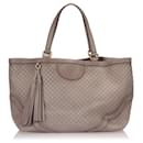 Gucci Gray Large Microguccissima Duilio Leather Tote Bag