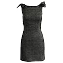 Evening Black Dress with Silver Thread  - D&G