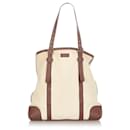 Gucci White Canvas Tote Bag