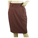 Loro Piana & Windsor Burgundy Virgin Wool Blend Knee Length Skirt size 38