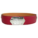 Pink Hinge Swift Leather Belt  - Hermès