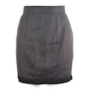 High-Waist Linen Skirt with Tweed Details - Chanel