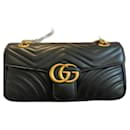 Gucci GG Marmont Matelasse Mini Shoulder Leather Bag - Black