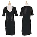 [Used] ALEXANDER McQUEEN Synthetic Leather Curve Switching Stretch Dress Black S - Alexander Mcqueen